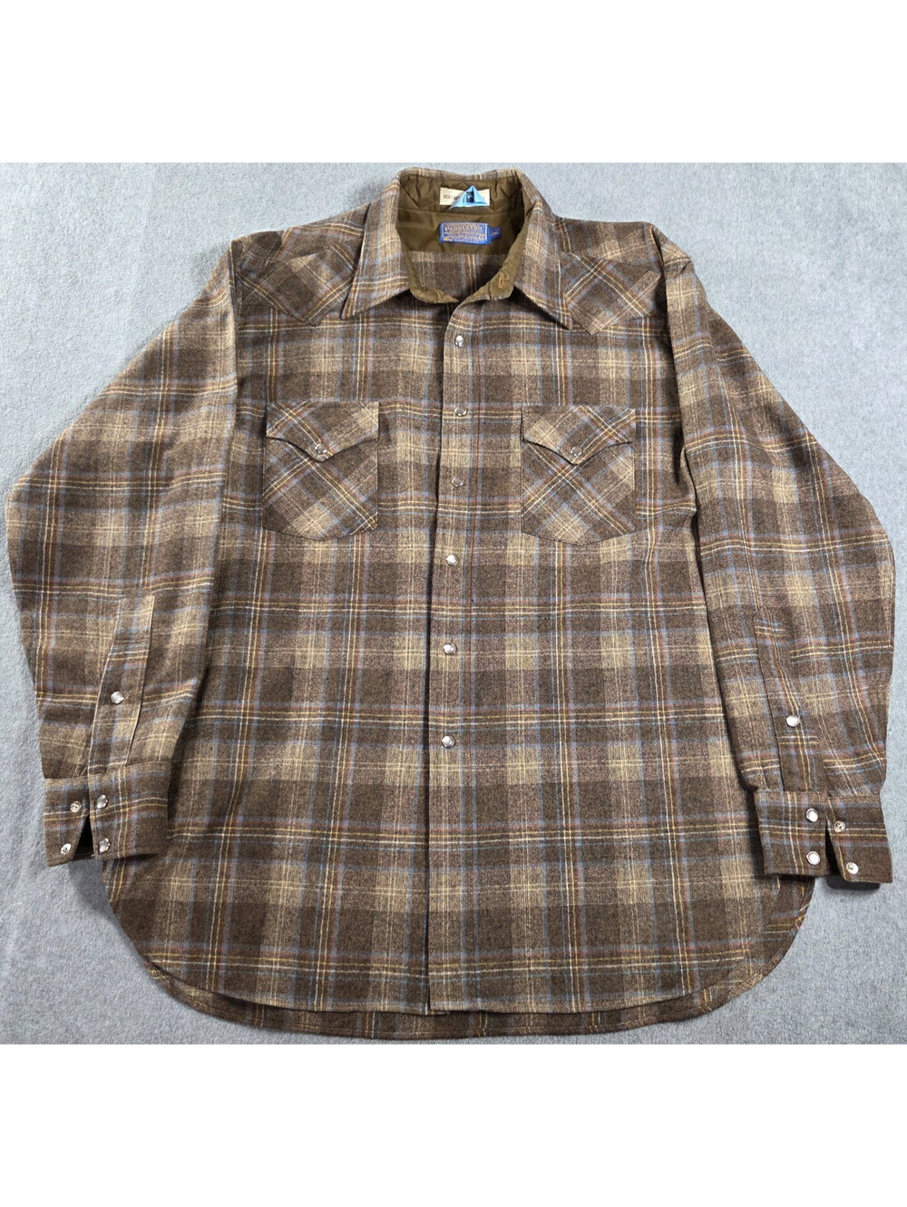 Vintage Pendleton High Grade Western Wear Wool Pearl Snap Shirt XL Long USA